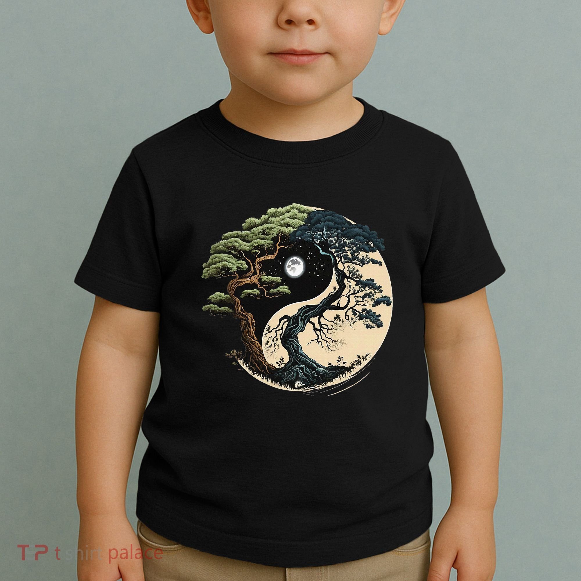 Yin Yang Tree Of Life On Buddhist Bonsai Tree Toddler T-Shirt