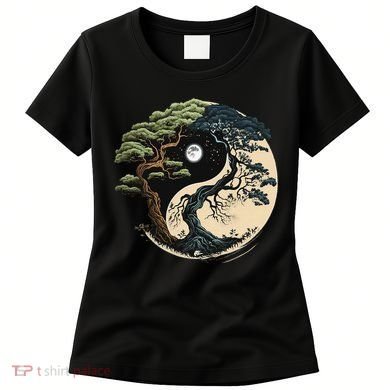 Yin Yang Tree Of Life On Buddhist Bonsai Tree Women's T-Shirt