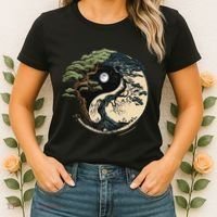 Yin Yang Tree Of Life On Buddhist Bonsai Tree Women's T-Shirt thumb 2