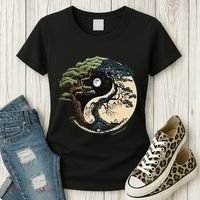 Yin Yang Tree Of Life On Buddhist Bonsai Tree Women's T-Shirt thumb 3