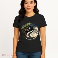 Yin Yang Tree Of Life On Buddhist Bonsai Tree Women's T-Shirt thumb 4