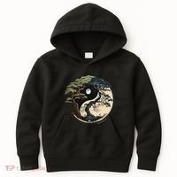 Yin Yang Tree Of Life On Buddhist Bonsai Tree Kids Hoodie thumb 0