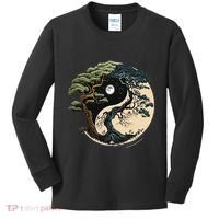Yin Yang Tree Of Life On Buddhist Bonsai Tree Kids Long Sleeve Shirt thumb 0