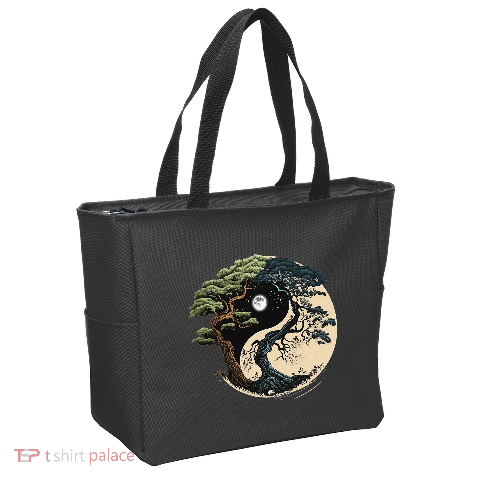 Yin Yang Tree Of Life On Buddhist Bonsai Tree Tote Bag