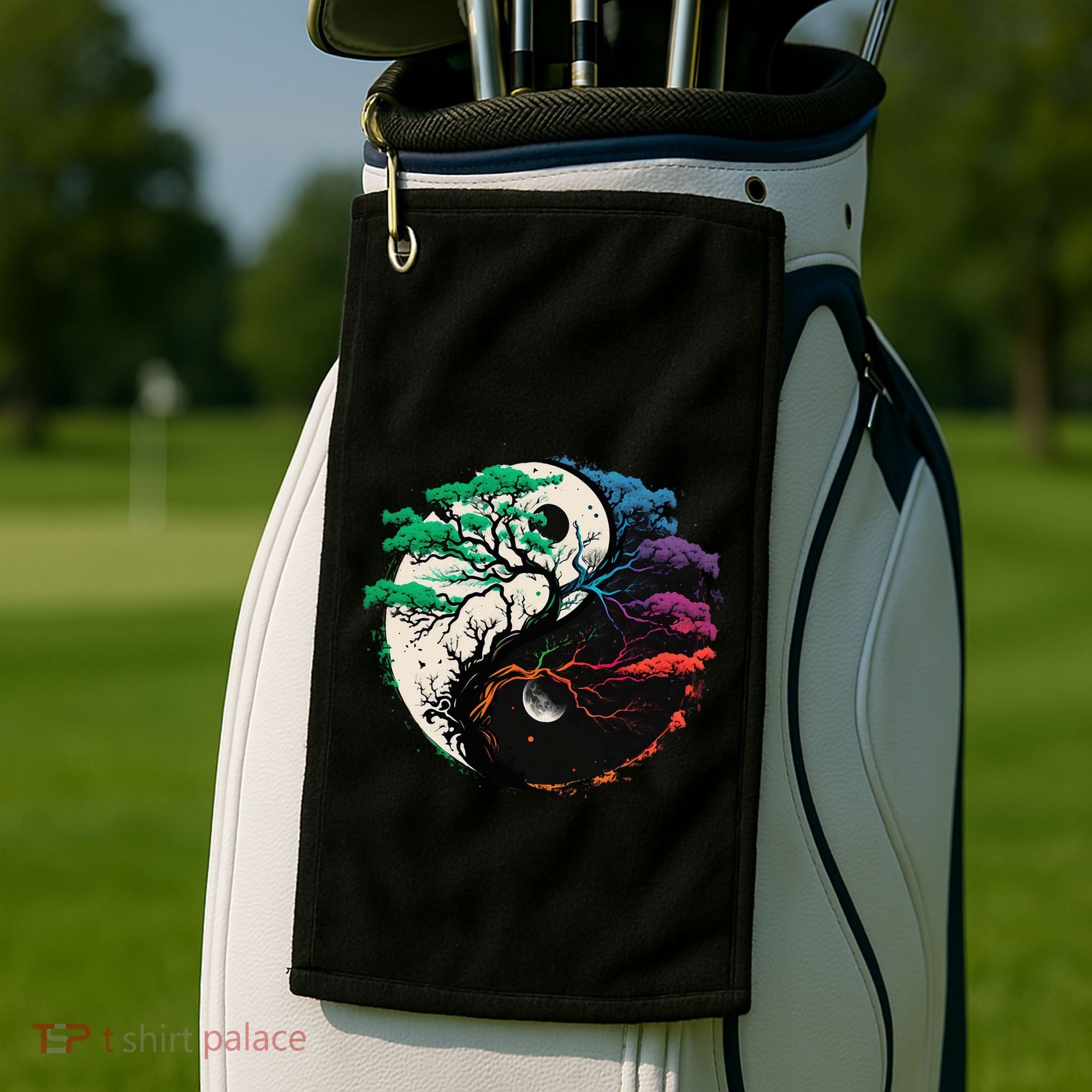 Yin Yang Tree Of Life Golf Towel