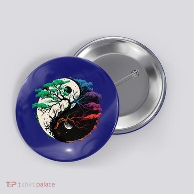 Yin Yang Tree Of Life Button