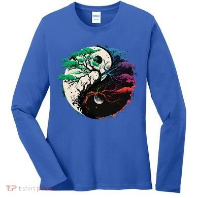 Yin Yang Tree Of Life Women's Long Sleeve Shirt