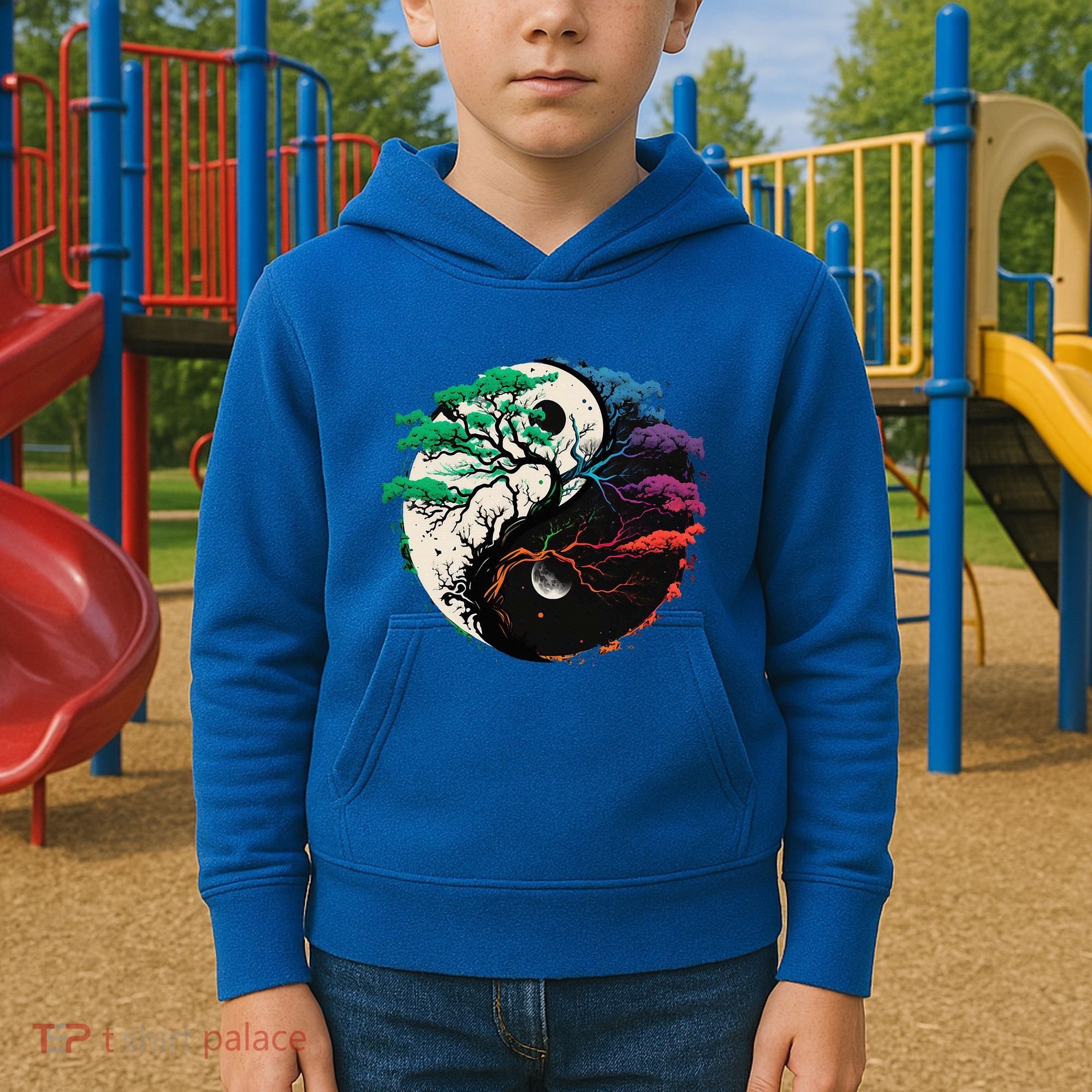 Yin Yang Tree Of Life Kids Hoodie