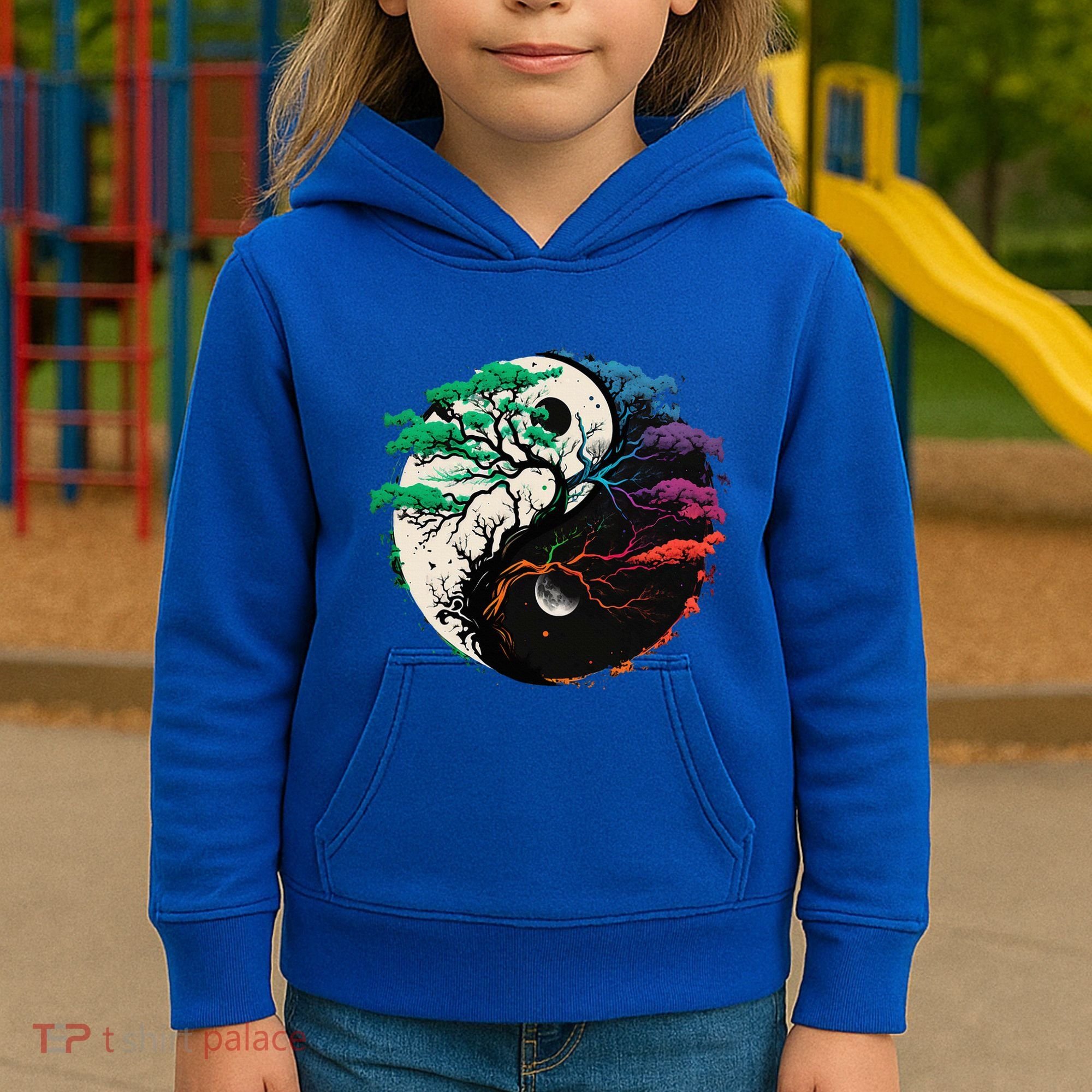 Yin Yang Tree Of Life Kids Hoodie