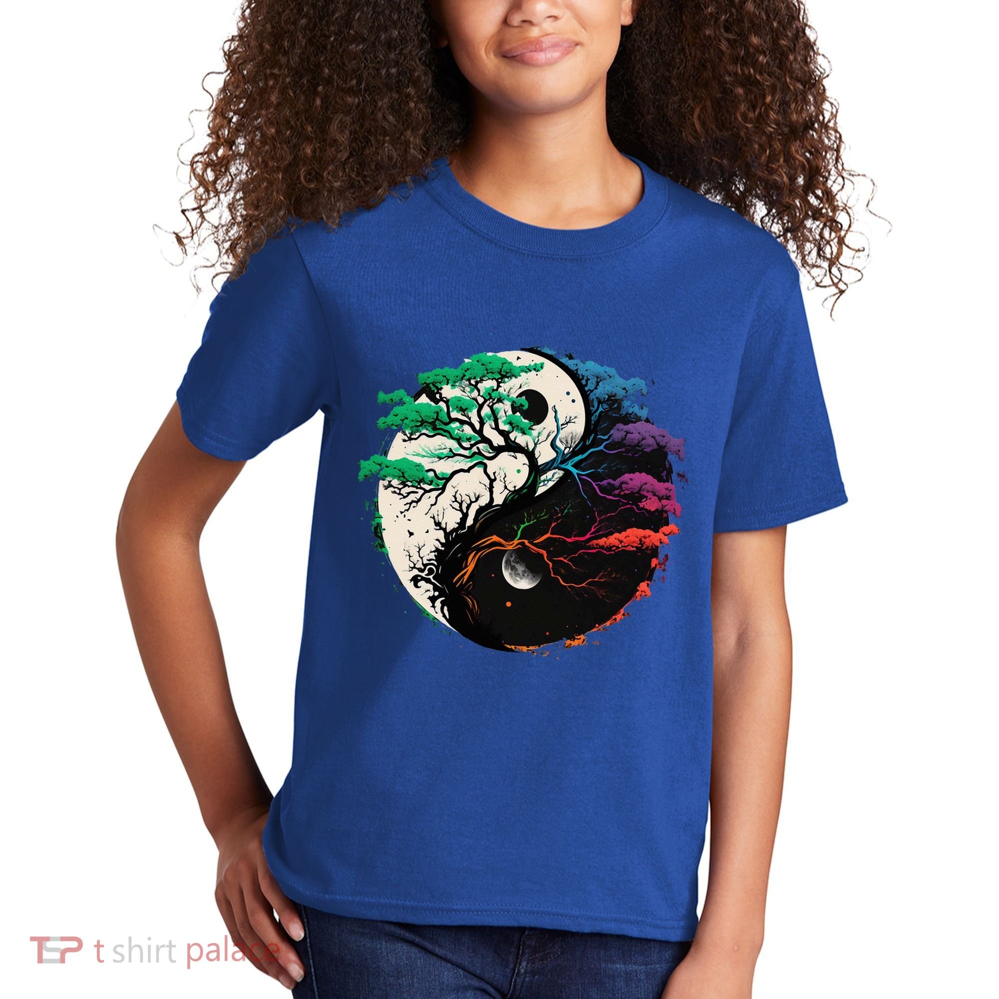 Yin Yang Tree Of Life Kids T-Shirt