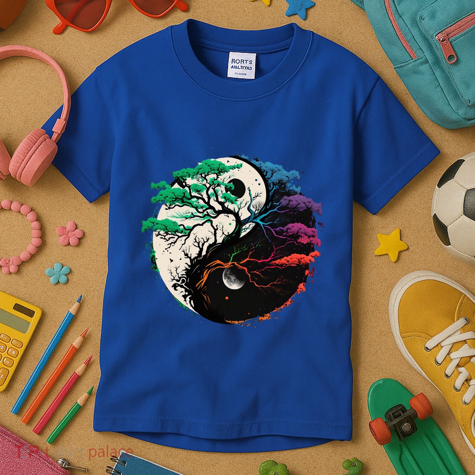 Yin Yang Tree Of Life Kids T-Shirt