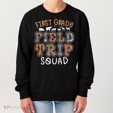 Zoo 1st First Grade Field Trip Squad Crew Teacher Student Women's Sweatshirt