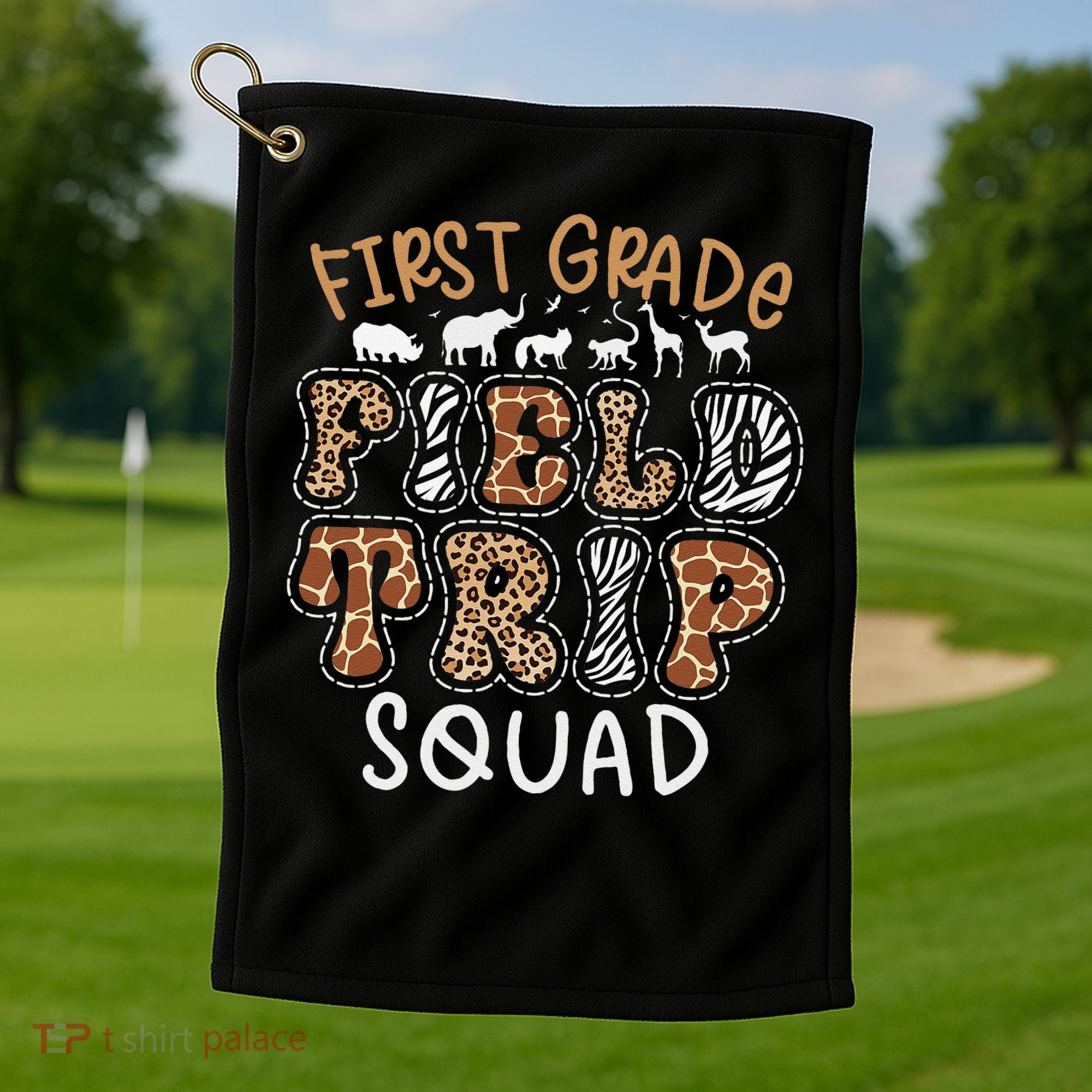 Zoo 1st First Grade Field Trip Squad Crew Teacher Student Golf Towel
