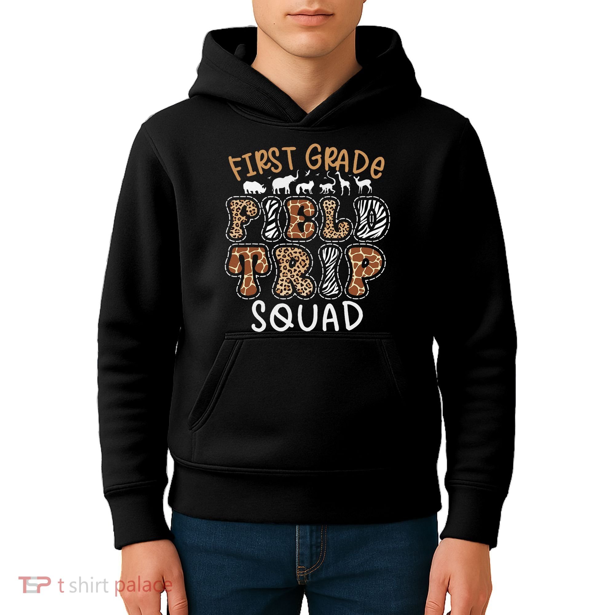 Zoo 1st First Grade Field Trip Squad Crew Teacher Student Kids Hoodie