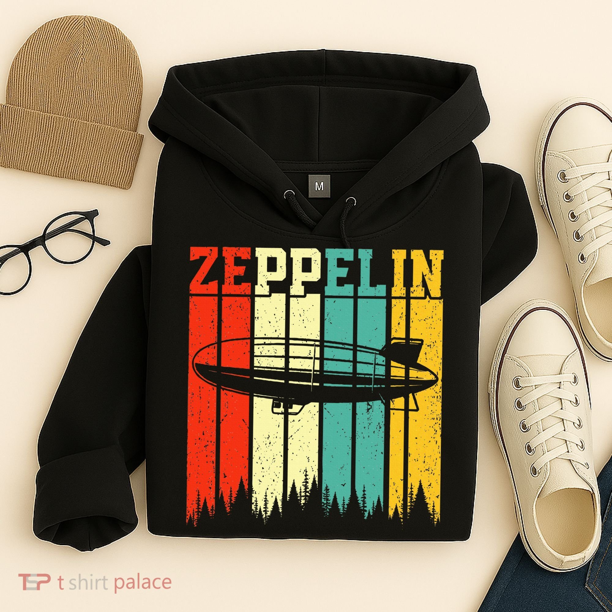 Zeppelin 70s 80s Dirigible Airship Zepelin Zepplin Hoodie