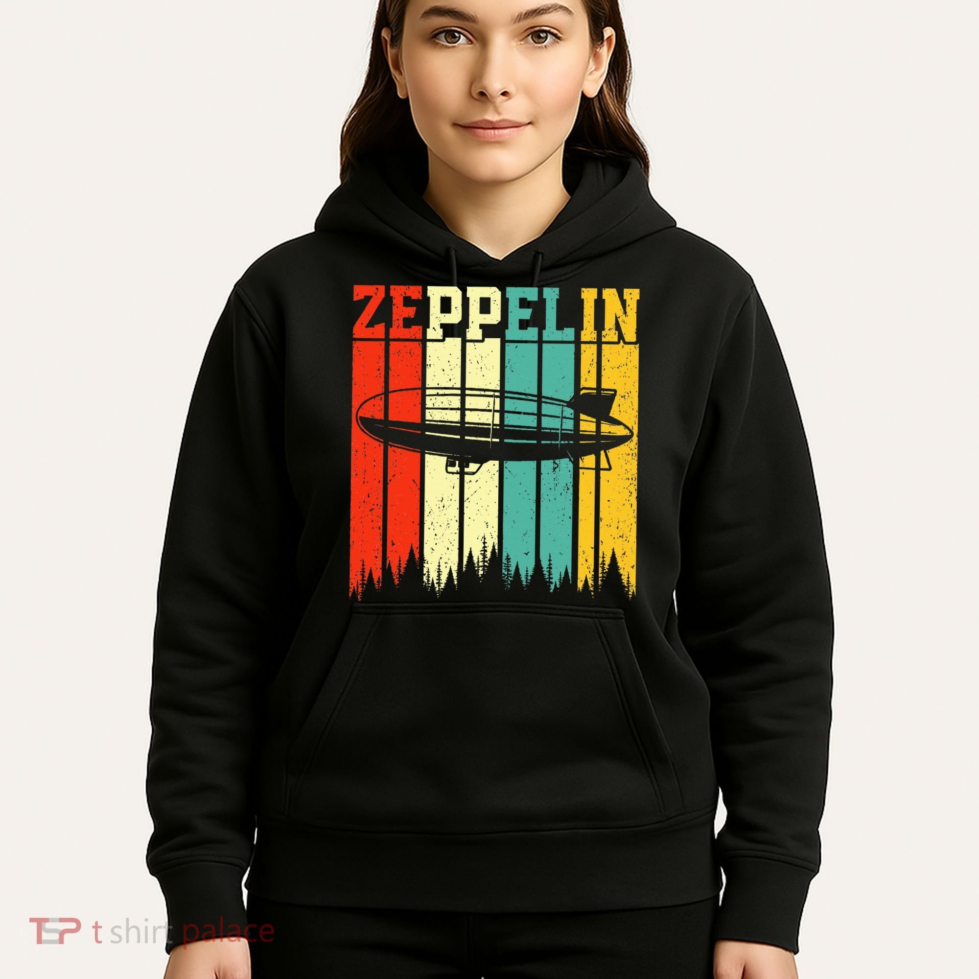 Zeppelin 70s 80s Dirigible Airship Zepelin Zepplin Hoodie