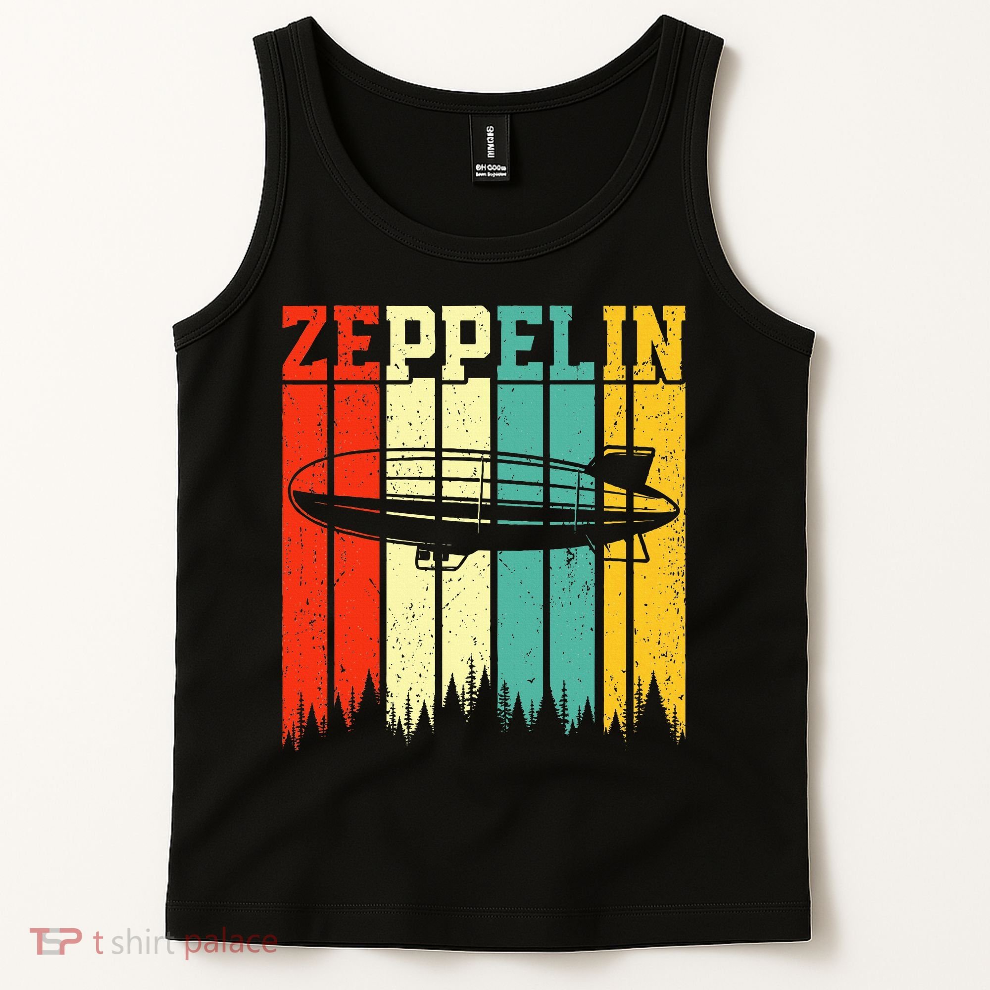 Zeppelin 70s 80s Dirigible Airship Zepelin Zepplin Tank Top