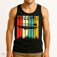 Zeppelin 70s 80s Dirigible Airship Zepelin Zepplin Tank Top thumb 3