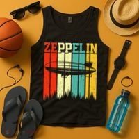 Zeppelin 70s 80s Dirigible Airship Zepelin Zepplin Tank Top thumb 4