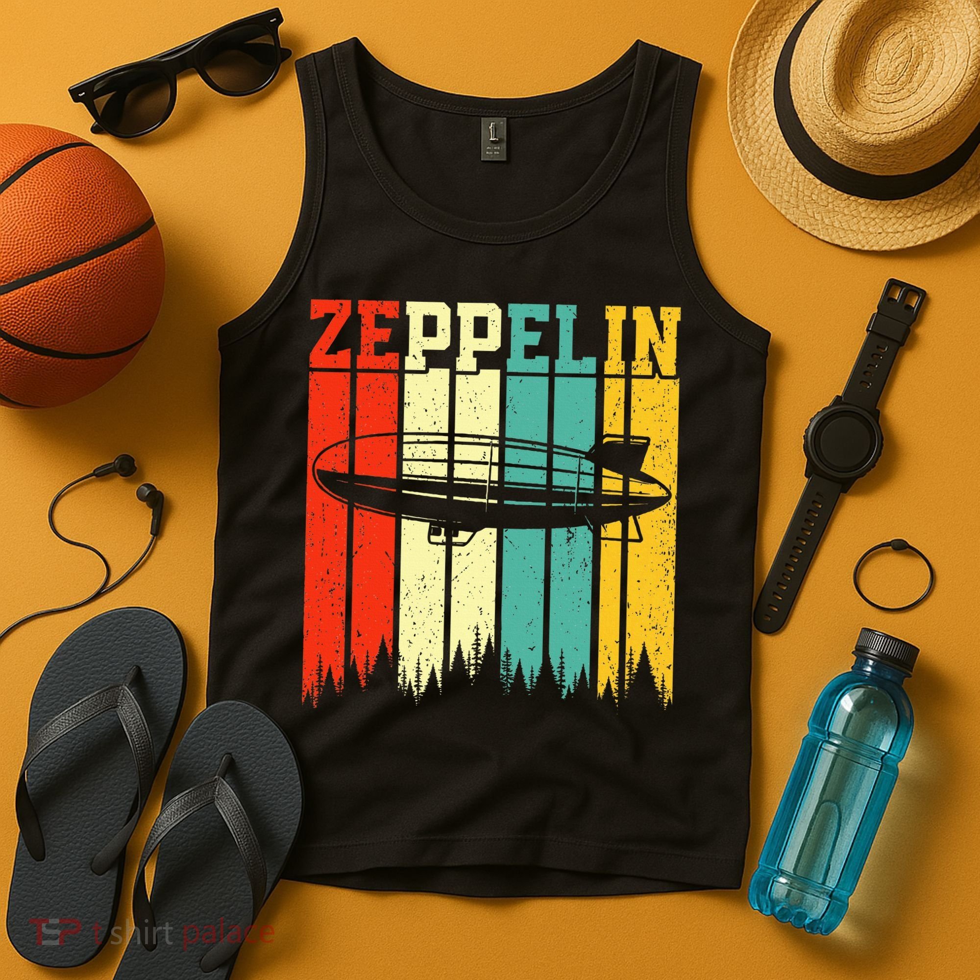 Zeppelin 70s 80s Dirigible Airship Zepelin Zepplin Tank Top