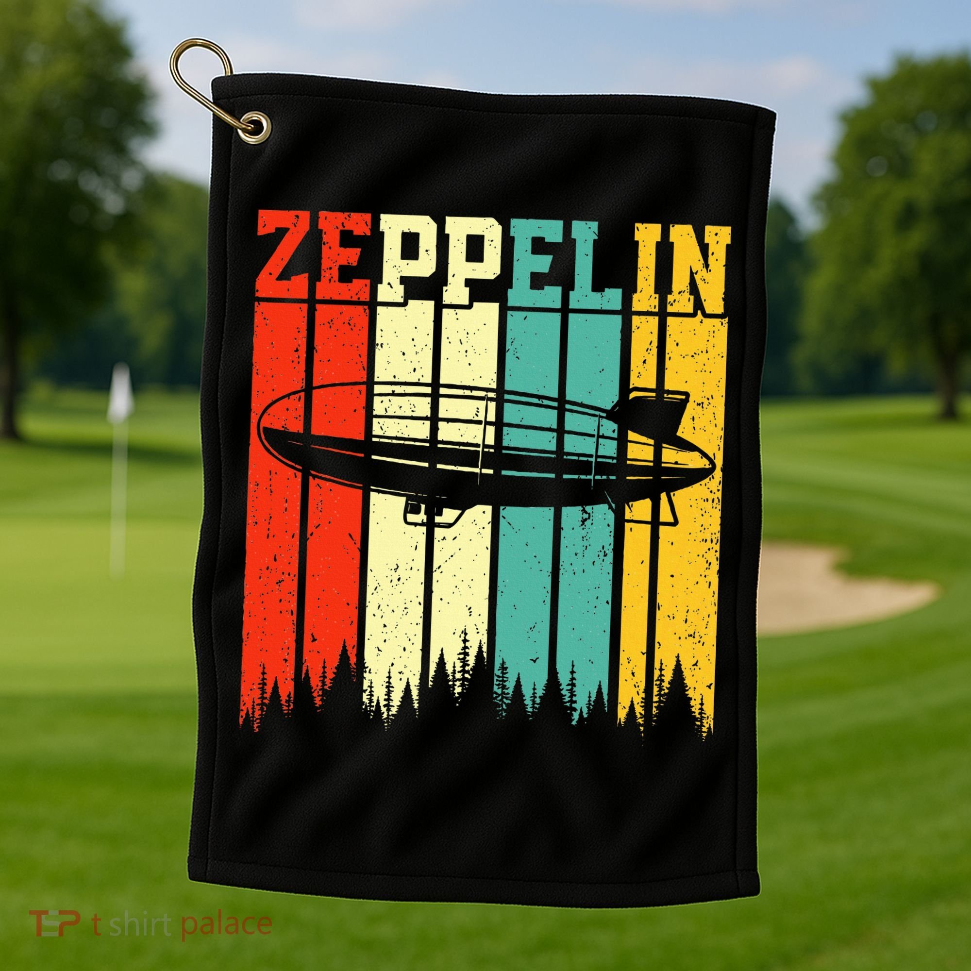 Zeppelin 70s 80s Dirigible Airship Zepelin Zepplin Golf Towel
