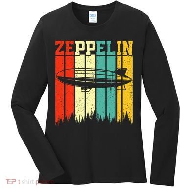 Zeppelin 70s 80s Dirigible Airship Zepelin Zepplin Women's Long Sleeve Shirt