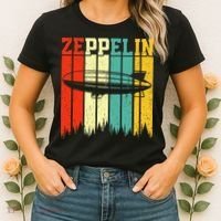 Zeppelin 70s 80s Dirigible Airship Zepelin Zepplin Women's T-Shirt thumb 2