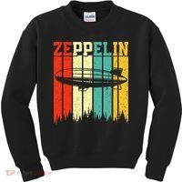 Zeppelin 70s 80s Dirigible Airship Zepelin Zepplin Kids Sweatshirt thumb 0