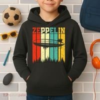 Zeppelin 70s 80s Dirigible Airship Zepelin Zepplin Kids Hoodie thumb 2