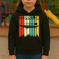 Zeppelin 70s 80s Dirigible Airship Zepelin Zepplin Kids Hoodie thumb 3