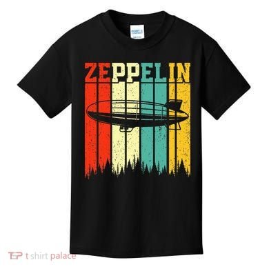 Zeppelin 70s 80s Dirigible Airship Zepelin Zepplin Kids T-Shirt