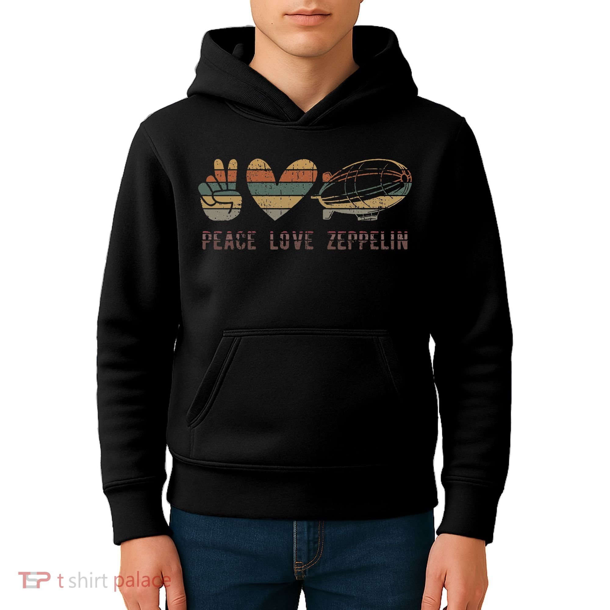 Zeppelin 70s Dirigible Blimp Airship Zepelin Zepplin Kids Hoodie