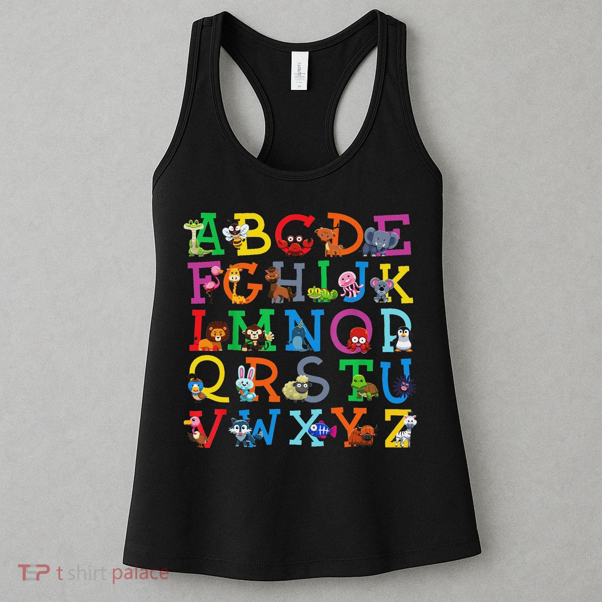 Zoo Animal Alphabet Abcs Animals Learning A Z Abc Letters Women's Tank Top