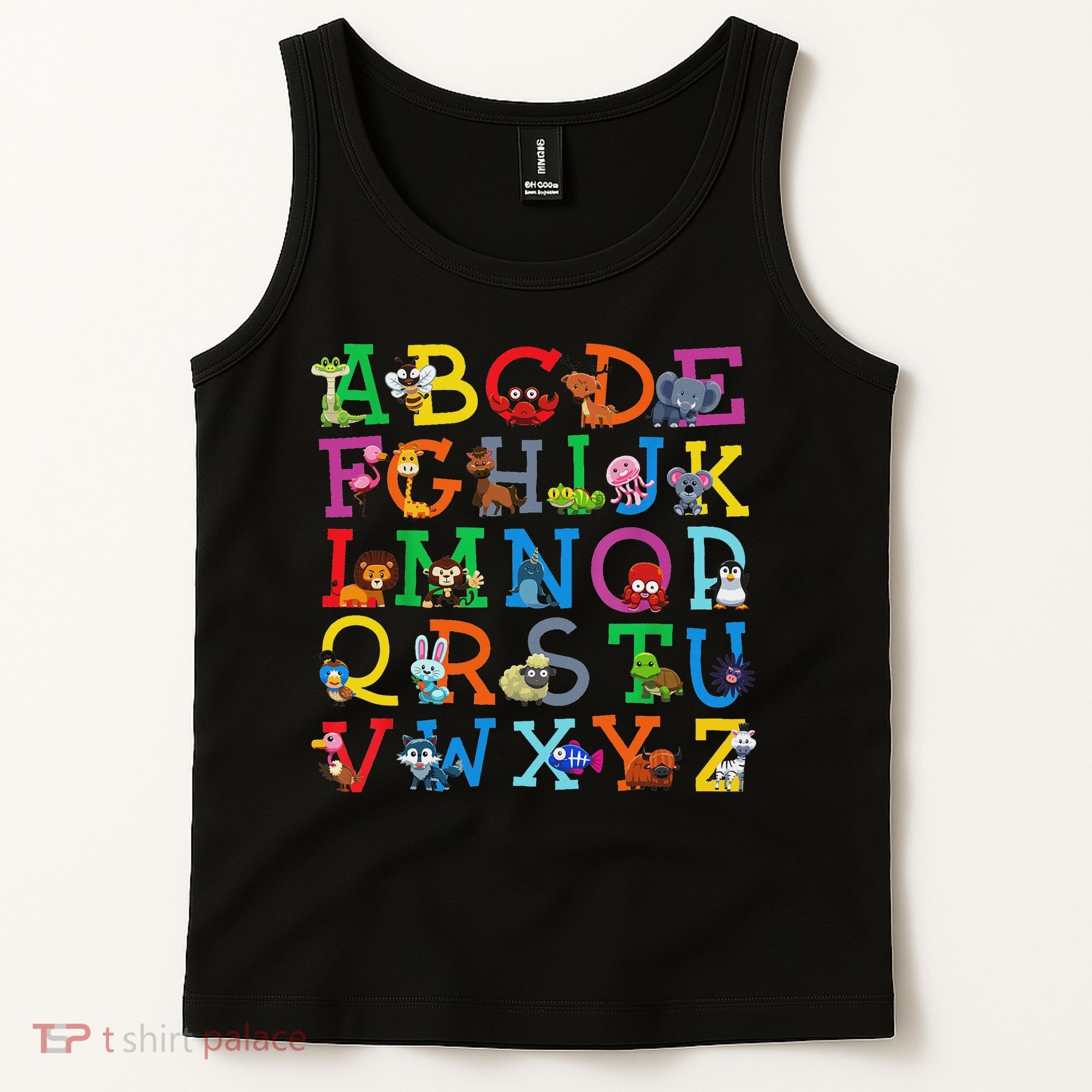 Zoo Animal Alphabet Abcs Animals Learning A Z Abc Letters Tank Top