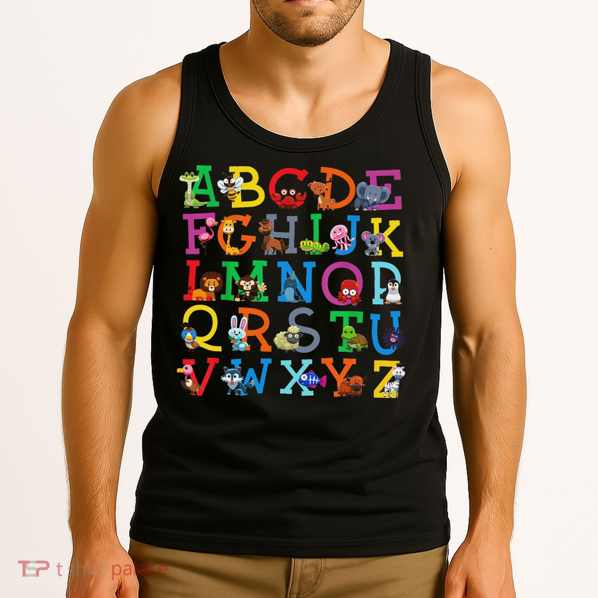 Zoo Animal Alphabet Abcs Animals Learning A Z Abc Letters Tank Top