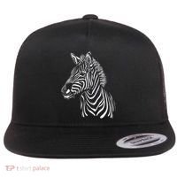 Zebra African Animal Zoo Keeper Zebra Lover Cute Gift Flat Bill Trucker Hat thumb 0