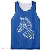 Zebra African Animal Zoo Keeper Zebra Lover Cute Gift Mesh Reversible Basketball Jersey Tank thumb 0