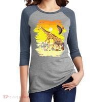 Zookeeper Africans Animal Jungle Safari Zoo Keeper Women's Tri-Blend 3/4-Sleeve Raglan Shirt thumb 2