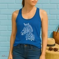 Zebra African Animal Zoo Keeper Zebra Lover Gift Women's Tank Top thumb 2