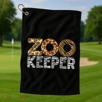 Zookeeper African Animals Zebra Wild Print Savanna Costume Gift Golf Towel thumb 1