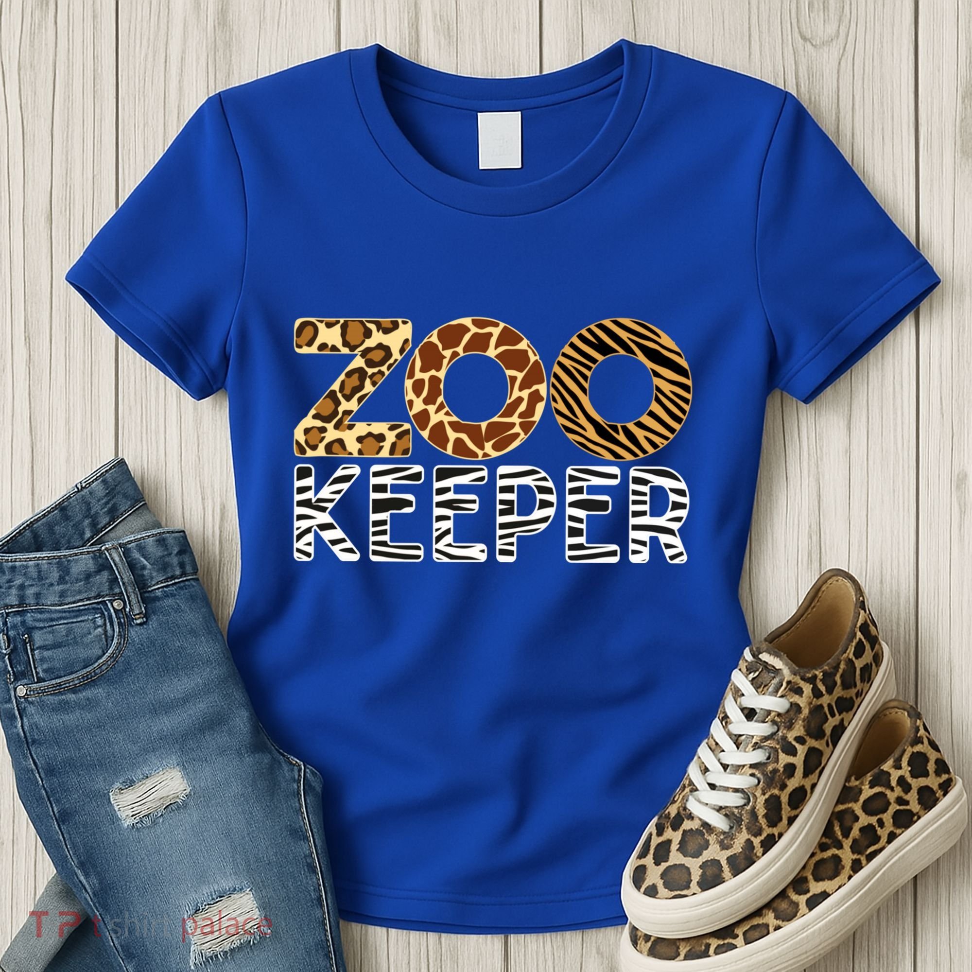 Zookeeper African Animals Zebra Wild Print Savanna Costume Gift Women's T-Shirt