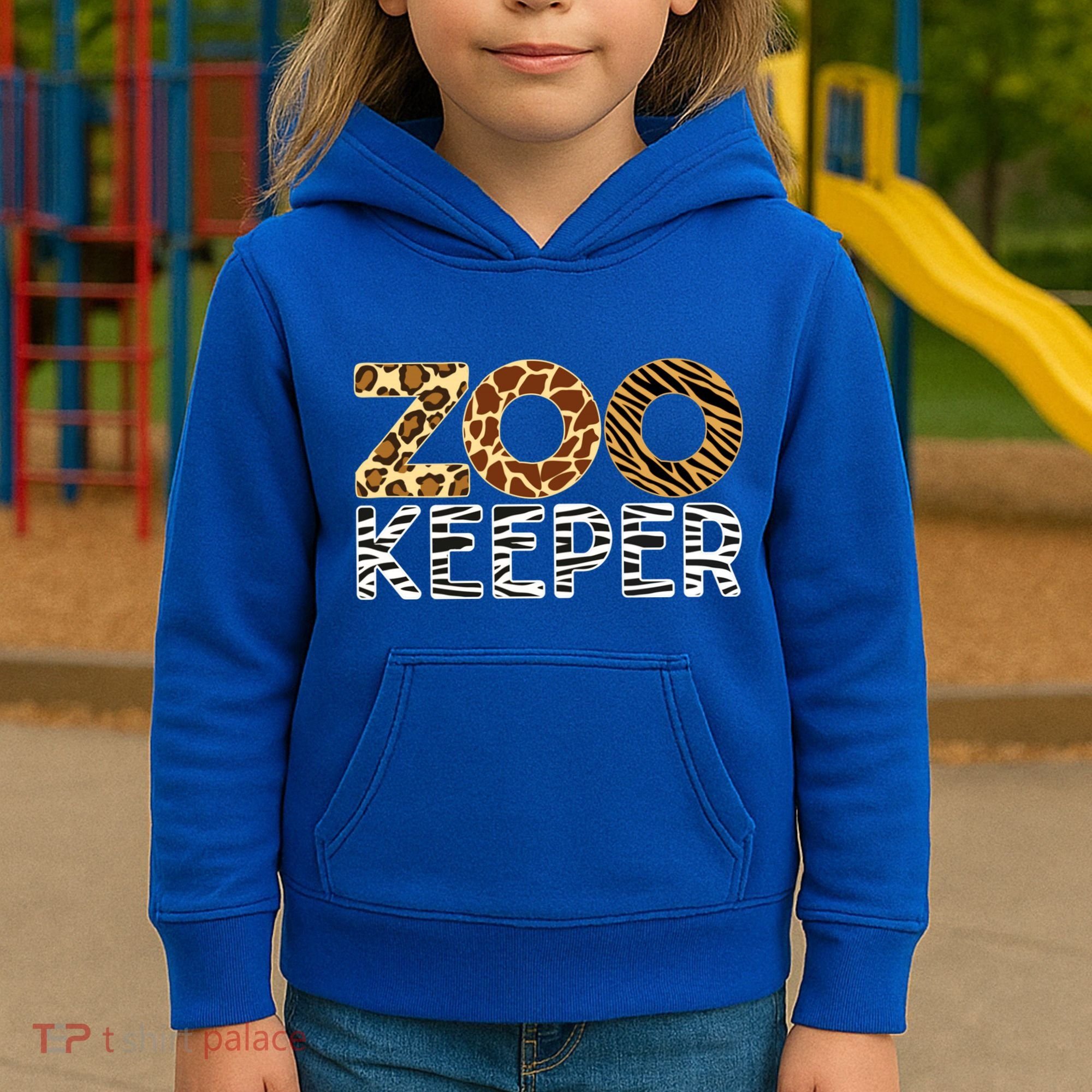 Zookeeper African Animals Zebra Wild Print Savanna Costume Gift Kids Hoodie