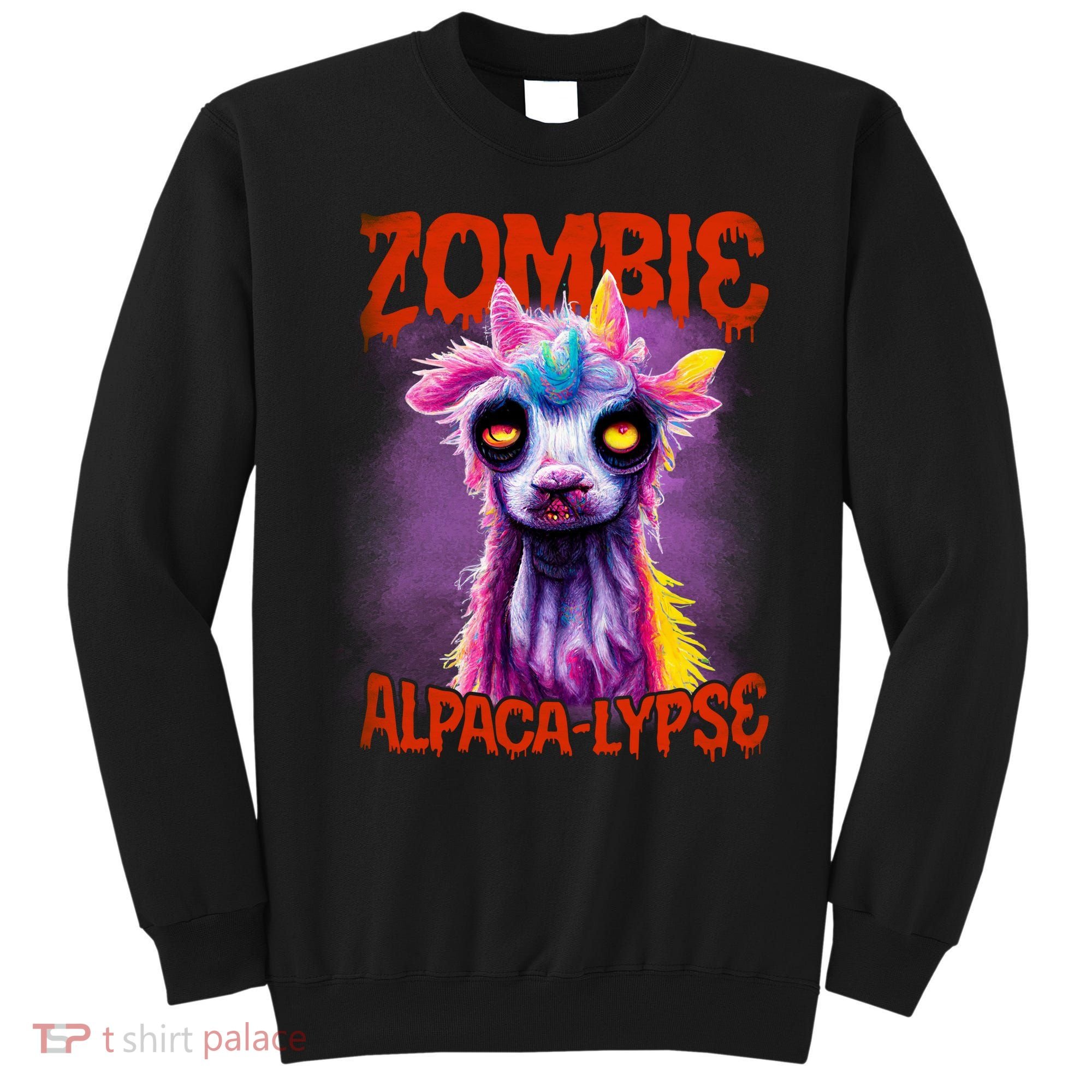 Zombie Alpaca Lypse Halloween Llama Spooky Costumes Graphic Plus Size Sweatshirt