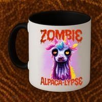 Zombie Alpaca Lypse Halloween Llama Spooky Costumes Graphic Plus Size Coffee Mug thumb 2