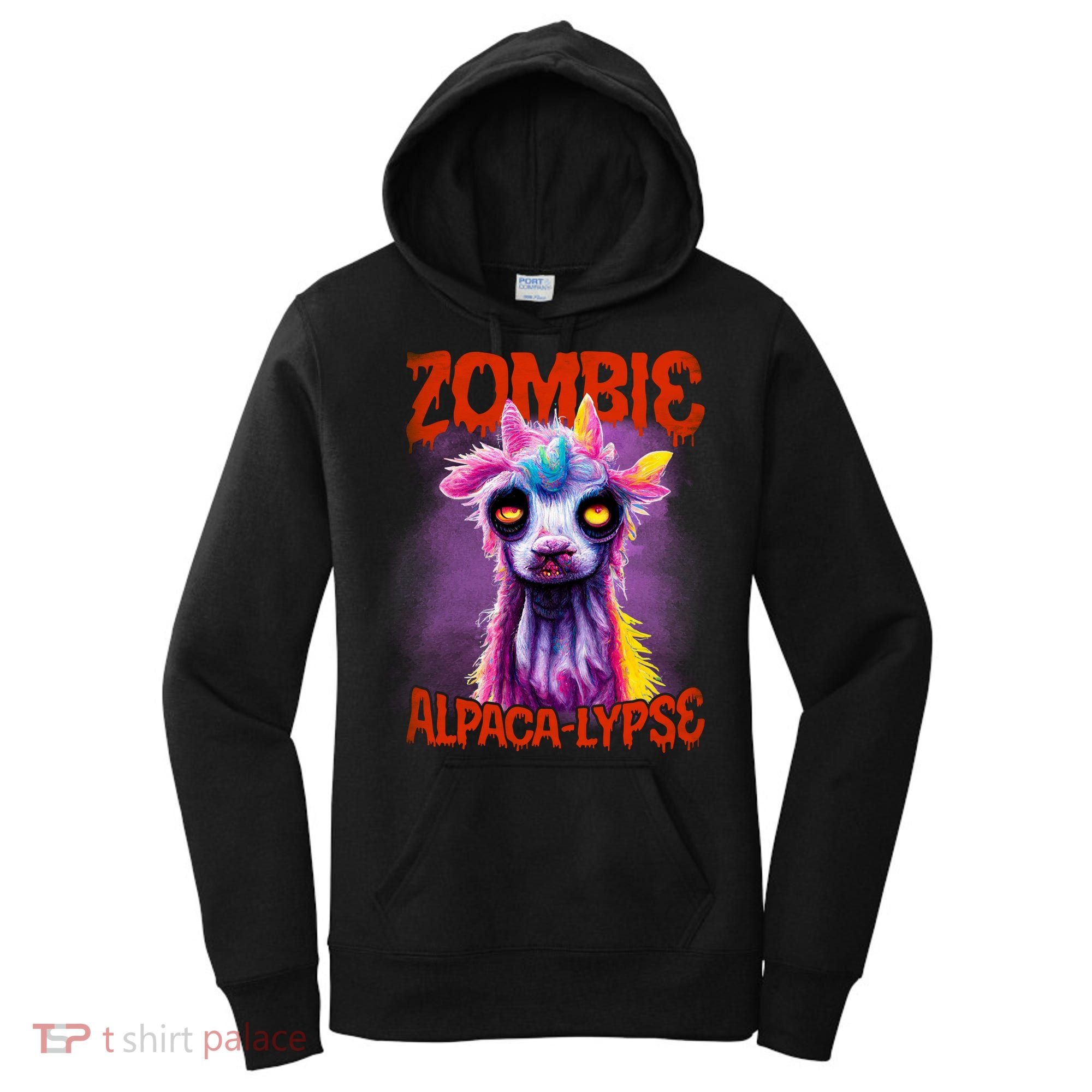 Zombie Alpaca Lypse Halloween Llama Spooky Costumes Graphic Plus Size Women's Hoodie