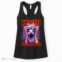 Zombie Alpaca Lypse Halloween Llama Spooky Costumes Graphic Plus Size Women's Tank Top thumb 0