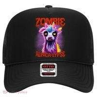 Zombie Alpaca Lypse Halloween Llama Spooky Costumes Graphic Plus Size Hat thumb 0