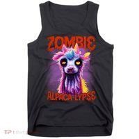 Zombie Alpaca Lypse Halloween Llama Spooky Costumes Graphic Plus Size Tank Top thumb 0