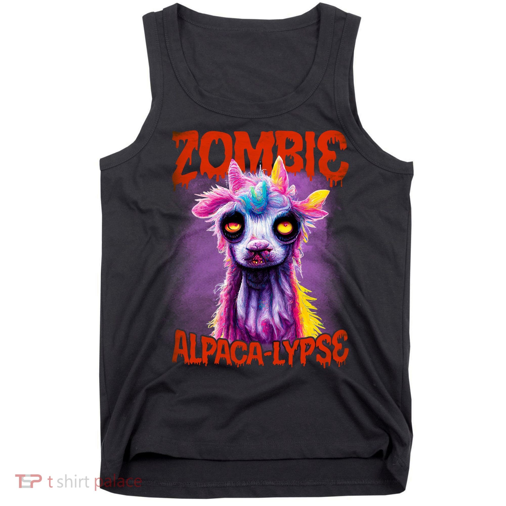 Zombie Alpaca Lypse Halloween Llama Spooky Costumes Graphic Plus Size Tank Top