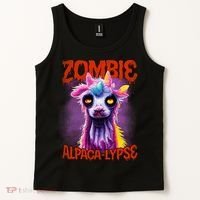 Zombie Alpaca Lypse Halloween Llama Spooky Costumes Graphic Plus Size Tank Top thumb 2
